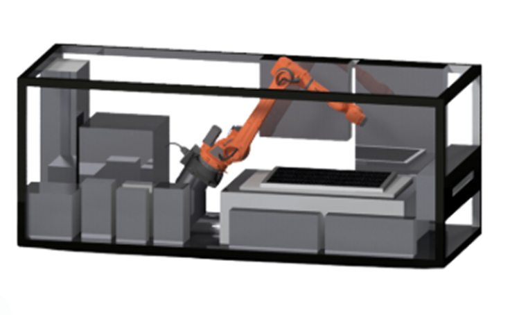 Industrial robotic cell for panel disassembly